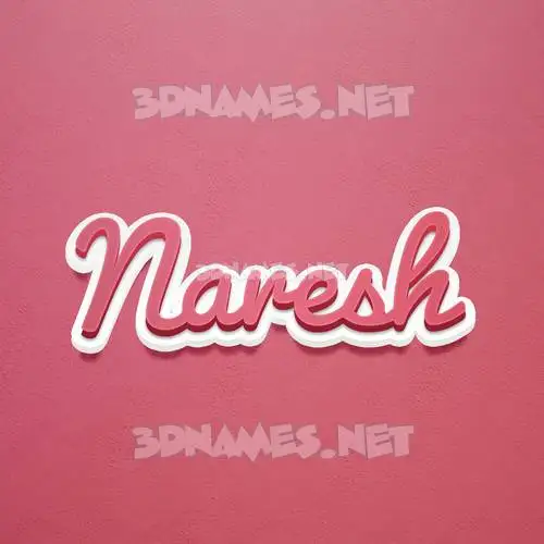 naresh in Red Scribble style - 3D name wallpaper