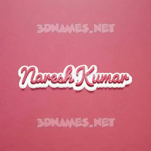 naresh kumar in Red Scribble style - 3D name wallpaper