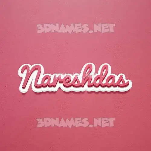 nareshdas in Red Scribble style - 3D name wallpaper