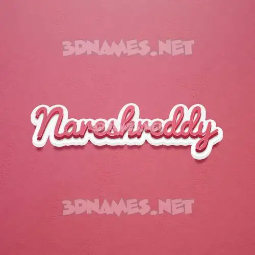 nareshreddy in Red Scribble style - 3D name wallpaper