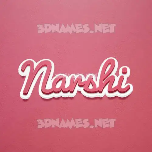 narshi in Red Scribble style - 3D name wallpaper