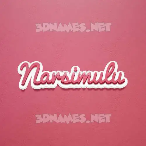narsimulu in Red Scribble style - 3D name wallpaper