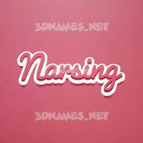 narsing in Red Scribble style - 3D name wallpaper