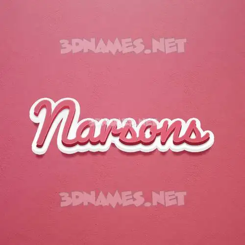 narsons in Red Scribble style - 3D name wallpaper