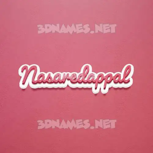 nasaredappal in Red Scribble style - 3D name wallpaper