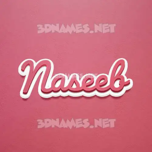 naseeb in Red Scribble style - 3D name wallpaper