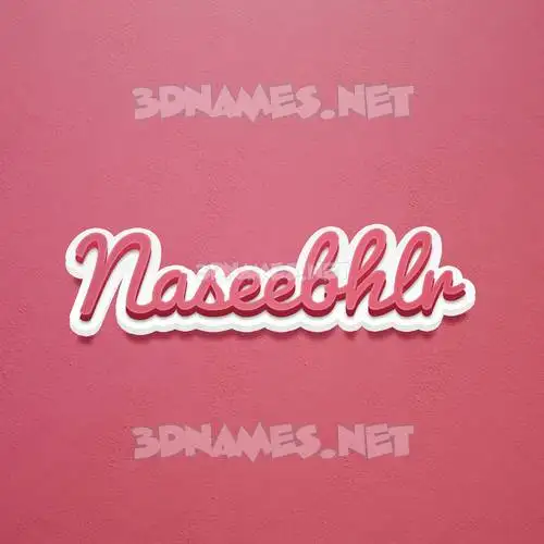naseebhlr in Red Scribble style - 3D name wallpaper