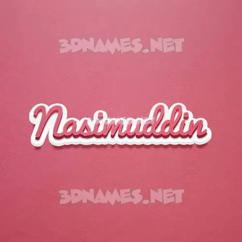 nasimuddin in Red Scribble style - 3D name wallpaper