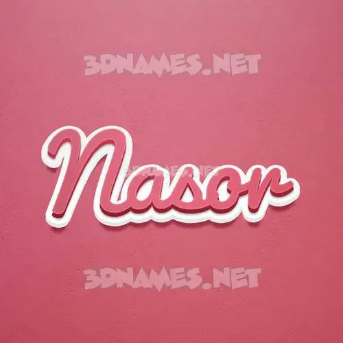 nasor in Red Scribble style - 3D name wallpaper