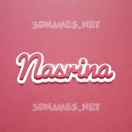 nasrina in Red Scribble style - 3D name wallpaper