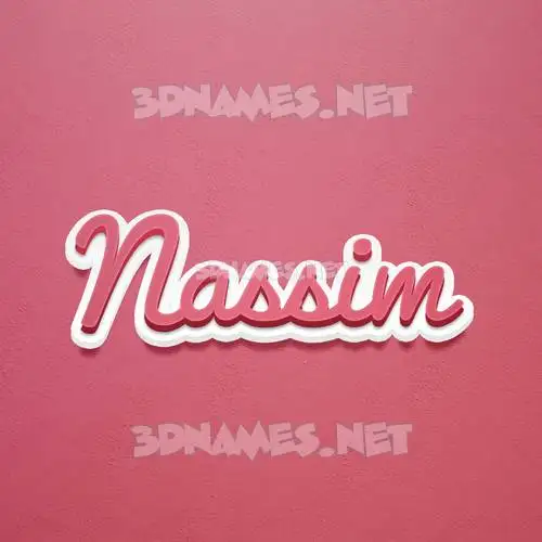 nassim in Red Scribble style - 3D name wallpaper