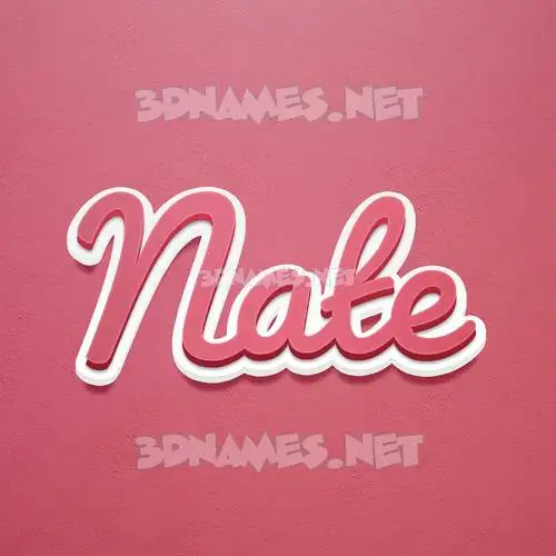 nate in Red Scribble style - 3D name wallpaper