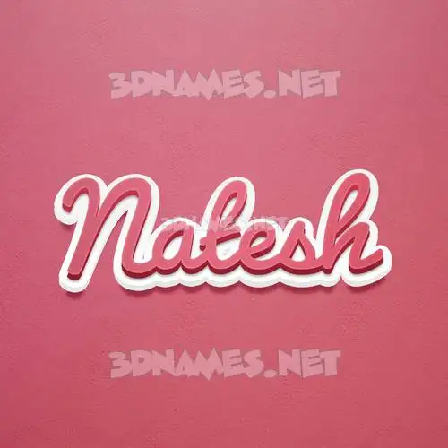 natesh in Red Scribble style - 3D name wallpaper