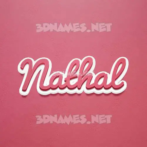 nathal in Red Scribble style - 3D name wallpaper
