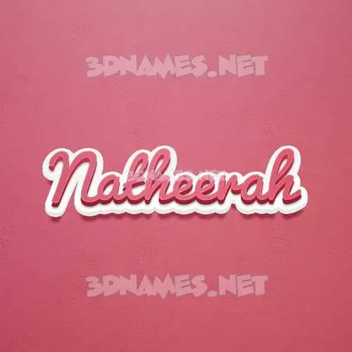 natheerah in Red Scribble style - 3D name wallpaper