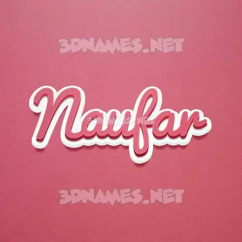 naufar in Red Scribble style - 3D name wallpaper