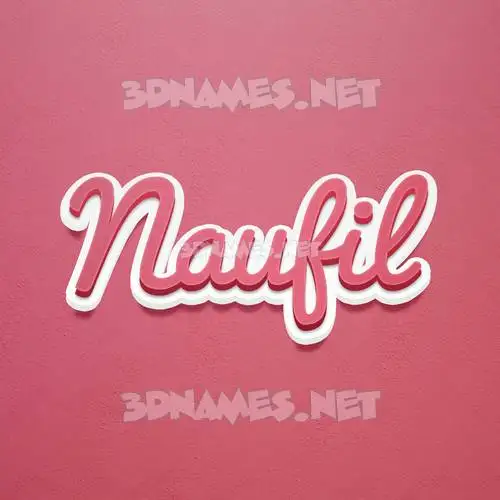 naufil in Red Scribble style - 3D name wallpaper
