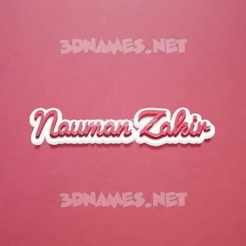 nauman zakir in Red Scribble style - 3D name wallpaper