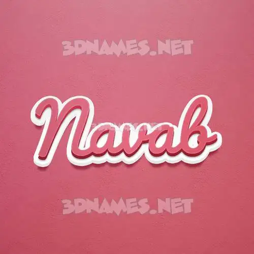 navab in Red Scribble style - 3D name wallpaper