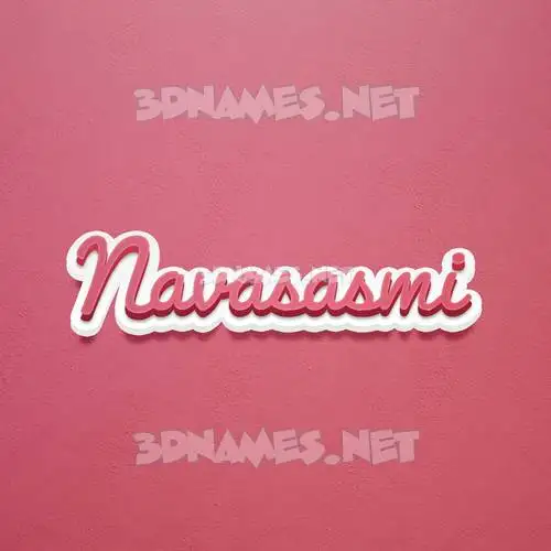 navasasmi in Red Scribble style - 3D name wallpaper