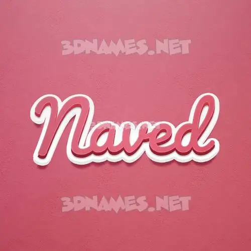 naved in Red Scribble style - 3D name wallpaper