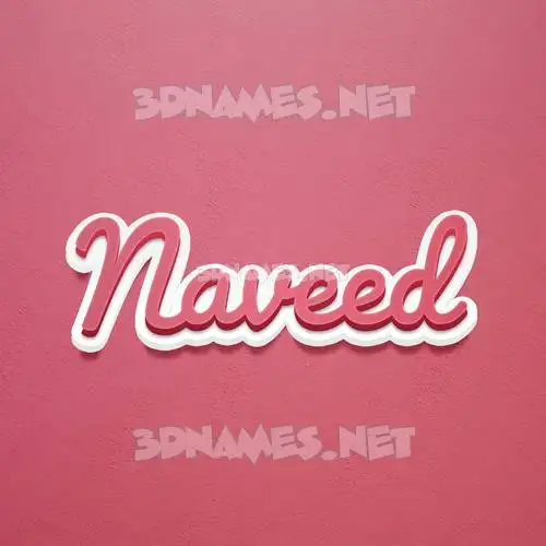 naveed in Red Scribble style - 3D name wallpaper
