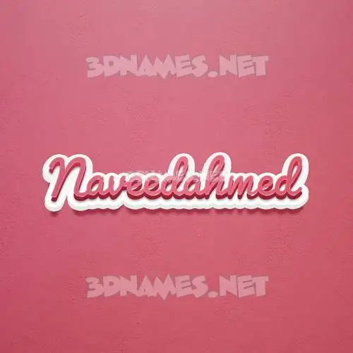naveedahmed in Red Scribble style - 3D name wallpaper