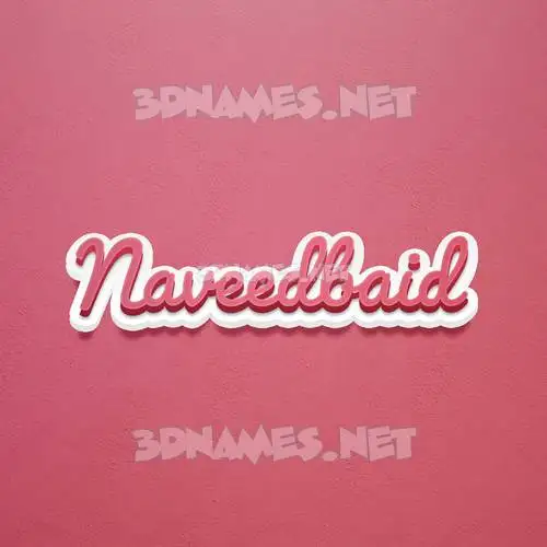naveedbaid in Red Scribble style - 3D name wallpaper
