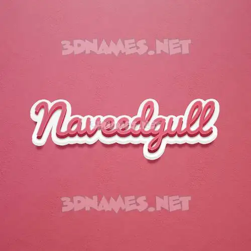 naveedgull in Red Scribble style - 3D name wallpaper