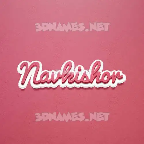 navkishor in Red Scribble style - 3D name wallpaper