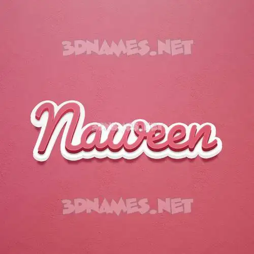 naween in Red Scribble style - 3D name wallpaper