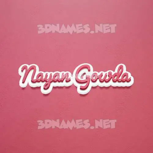 nayan gowda in Red Scribble style - 3D name wallpaper