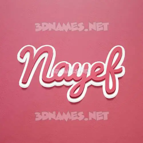 nayef in Red Scribble style - 3D name wallpaper