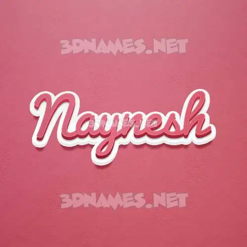 naynesh in Red Scribble style - 3D name wallpaper