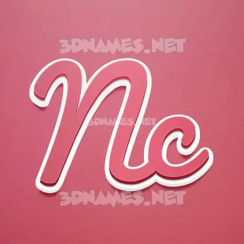 nc in Red Scribble style - 3D name wallpaper