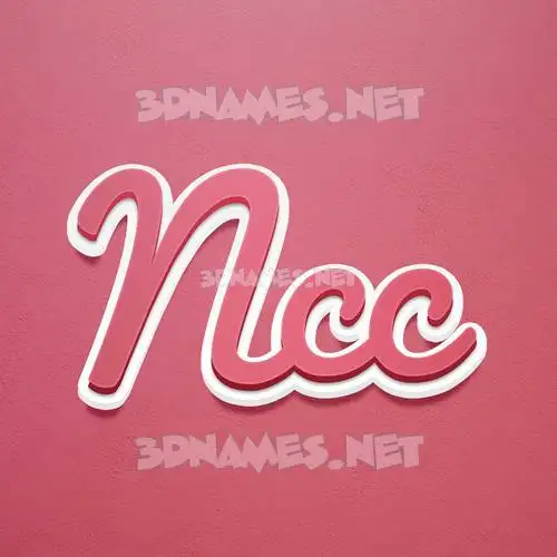 ncc in Red Scribble style - 3D name wallpaper