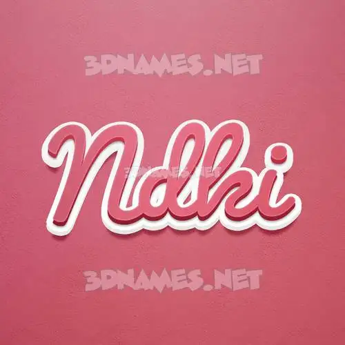 ndki in Red Scribble style - 3D name wallpaper
