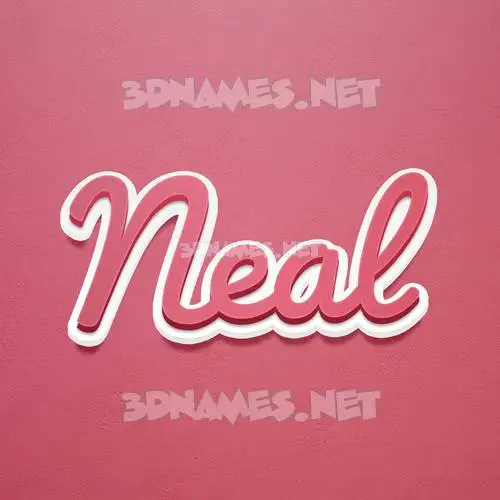 neal in Red Scribble style - 3D name wallpaper