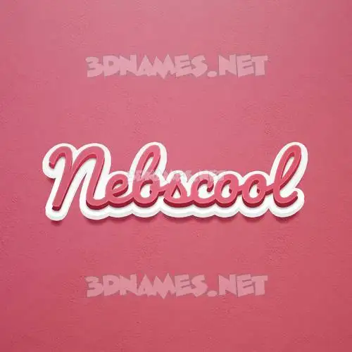 nebscool in Red Scribble style - 3D name wallpaper