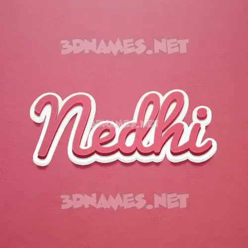 nedhi in Red Scribble style - 3D name wallpaper