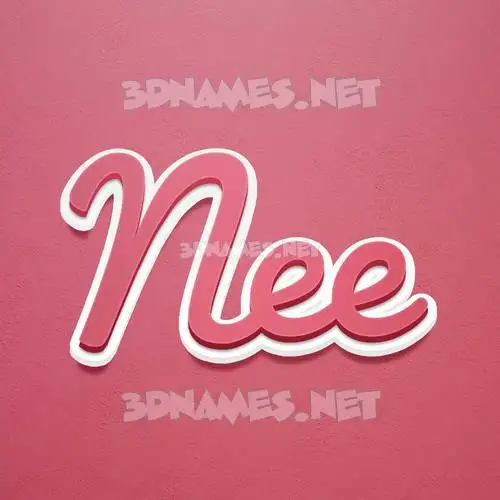 nee in Red Scribble style - 3D name wallpaper