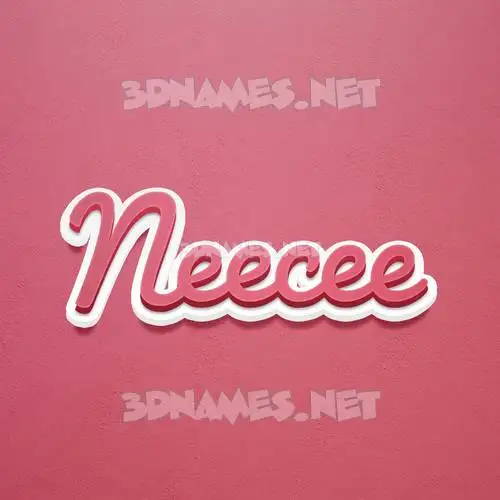 neecee in Red Scribble style - 3D name wallpaper