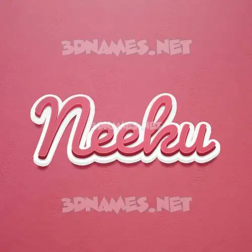 neeku in Red Scribble style - 3D name wallpaper