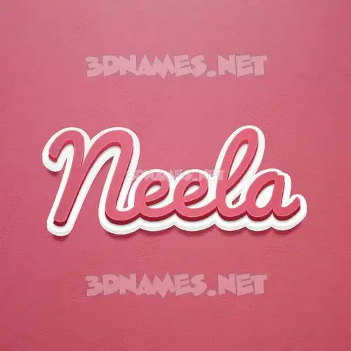 neela in Red Scribble style - 3D name wallpaper