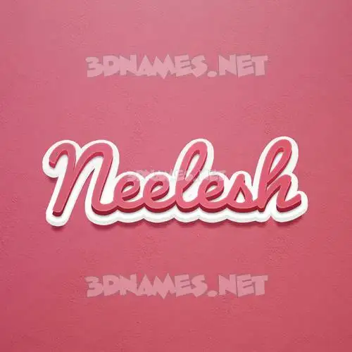 neelesh in Red Scribble style - 3D name wallpaper