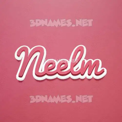 neelm in Red Scribble style - 3D name wallpaper