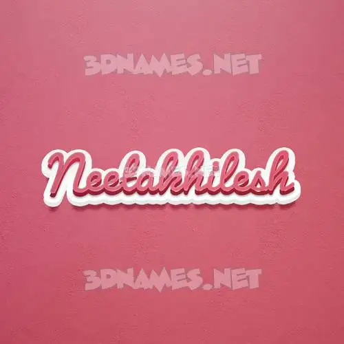 neetakhilesh in Red Scribble style - 3D name wallpaper