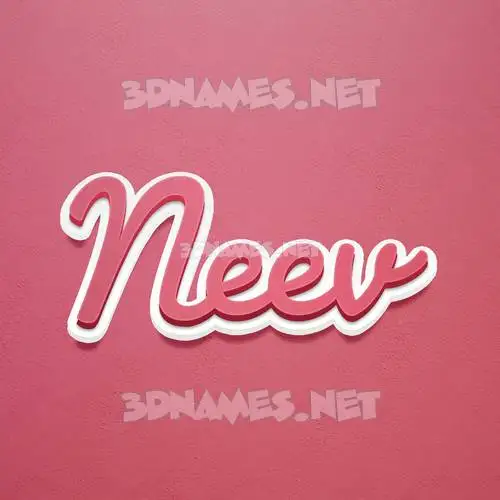 neev in Red Scribble style - 3D name wallpaper