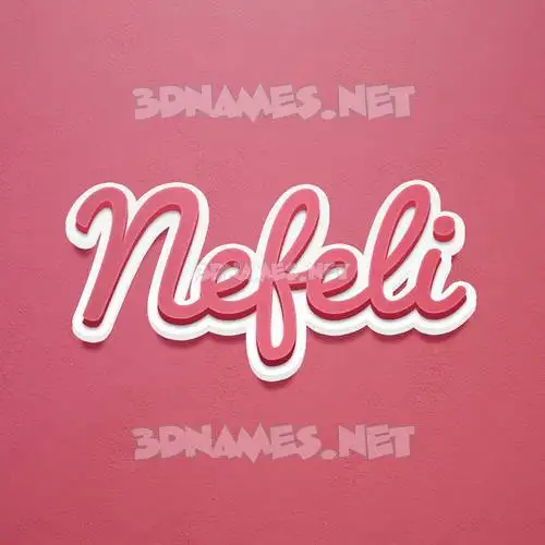 nefeli in Red Scribble style - 3D name wallpaper