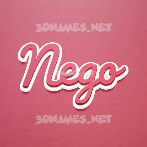 nego in Red Scribble style - 3D name wallpaper